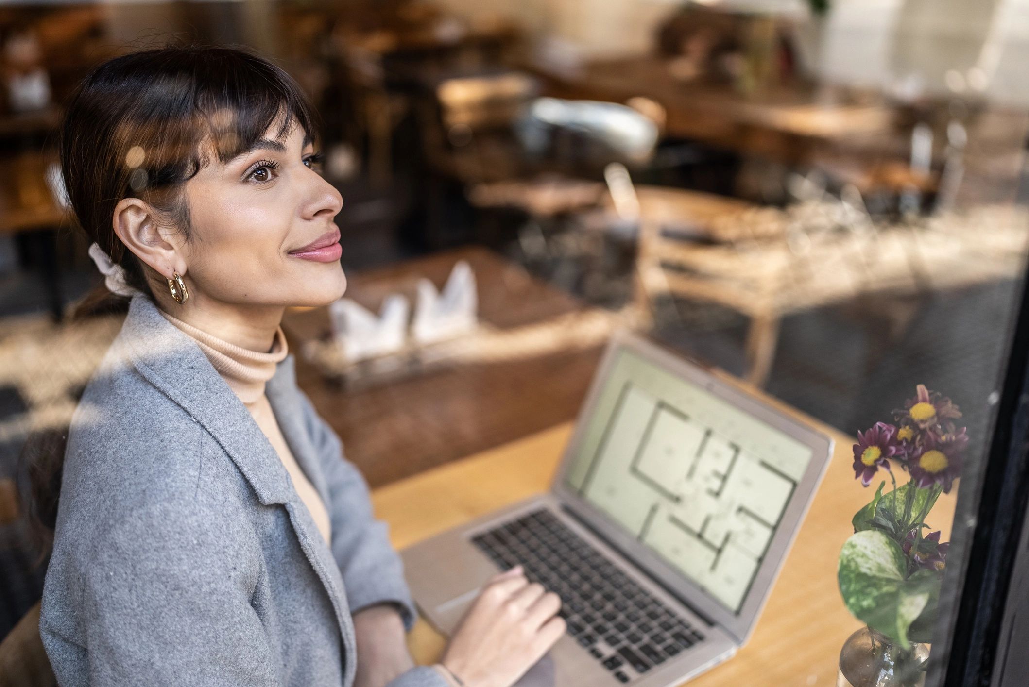 Business professional working on a laptop